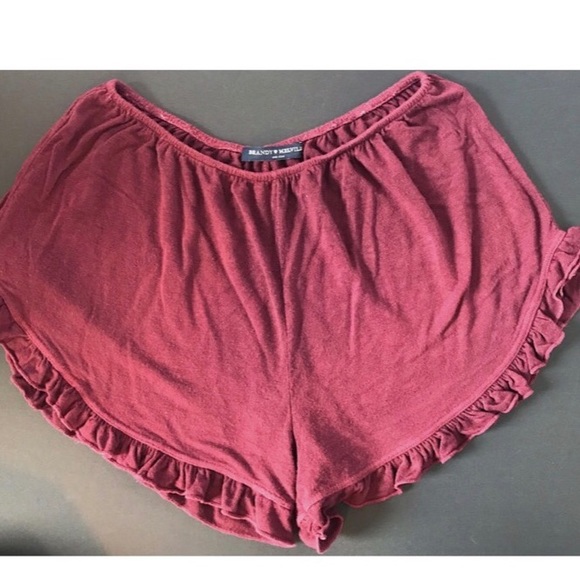 Maroon, flowy a lounge shorts. - Picture 1 of 3